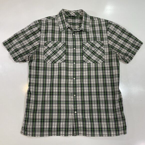 The North Face Men’s Pearl Snap Button Down Short Sleeve Plaid Shirt Size Large - Picture 1 of 6